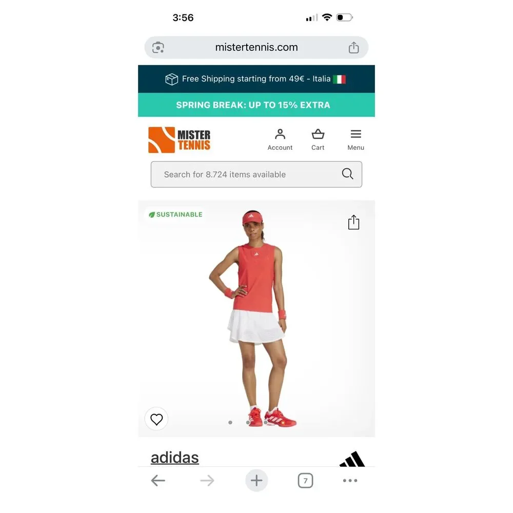 Adidas White Pro Climacool Tennis Skirt sz XL NWOT - Picture 4 of 7